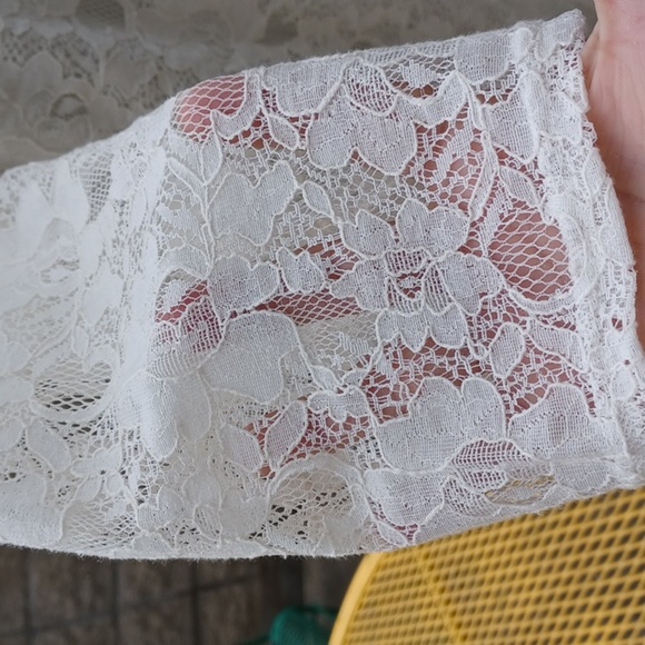 GAP Lace 3/4 Sleeve Dress, cream, side zip, sz 10 - Picture 3 of 9